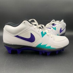 Nike Air Jordan Flight 95 MCS Baseball Cleats White Purple Teal HQ0210-105 11.5